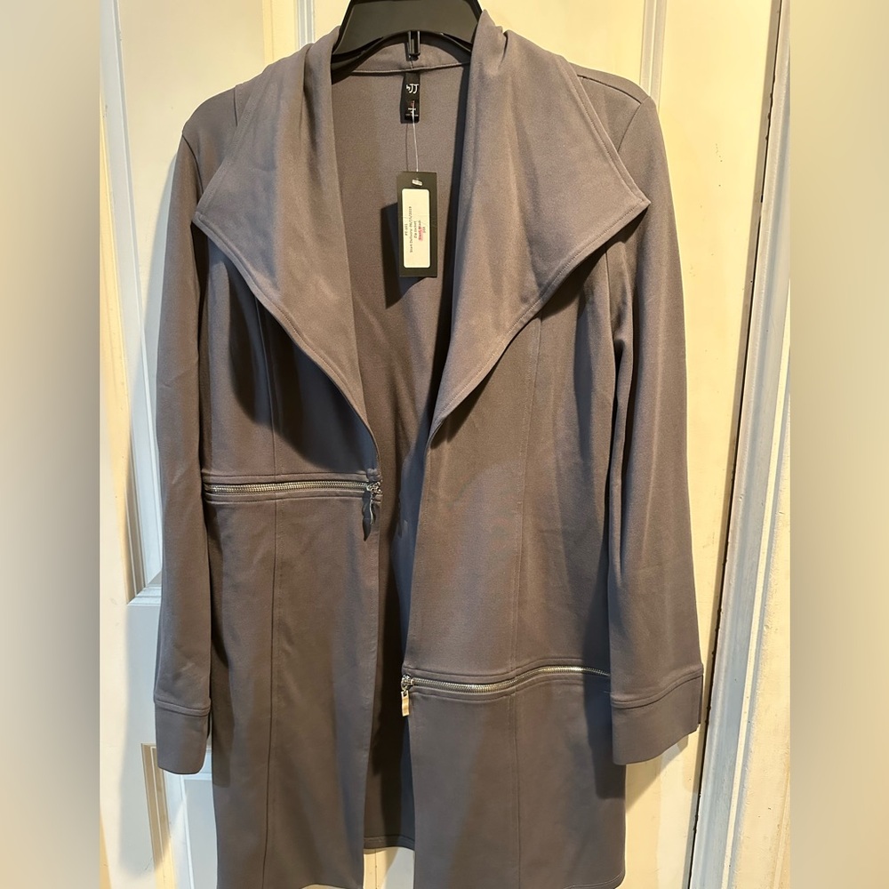 Grey zip  jacket new with tags women’s size Large